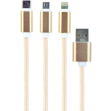 Кабель CABLEXPERT USB - Apple Lightning/MicroUSB/USB Type-C, 1 м (CC-USB2-AM31-1M-G)