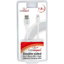 Кабель CABLEXPERT USB 2.0/Lightning+microUSB, 1.8 м (CCB-USB2AM-mU8P-6)