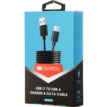 Кабель CANYON Type C - USB 2.0 Black (CNE-USBC1B)