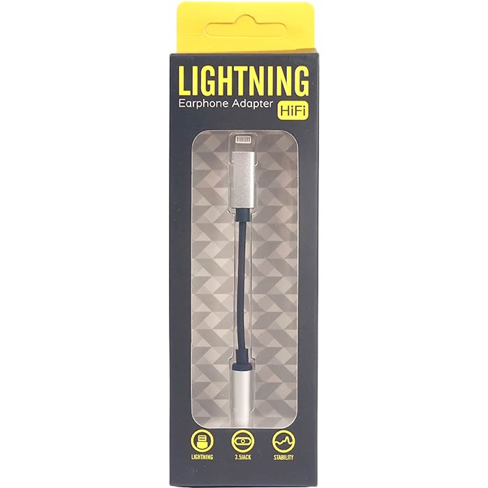 Перехідник PowerPlant Lightning - Jack 3.5 мм 0.1 м Grey (CA910366) Довжина 0.1