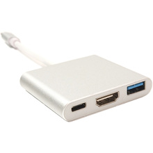 Кабель POWERPLANT USB Type-C - HDMI/USB Multiport 0.15 м (KD00AS1306)