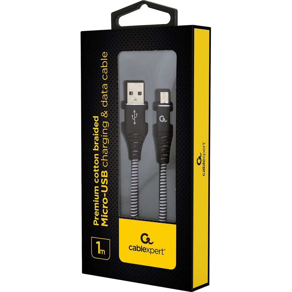 Кабель CABLEXPERT USB 2.0 Тип A і Micro-USB 2.0 Тип B 1 м (CC-USB2B-AMmBM-1M-BW) Тип USB - micro-USB