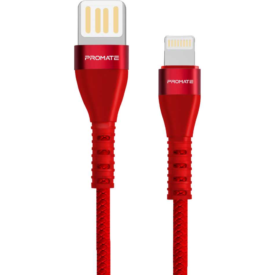 

Кабель Promate Vigoray-I USB - Lightning 1.2 м Red (vigoray-i.red), vigoray-I Red