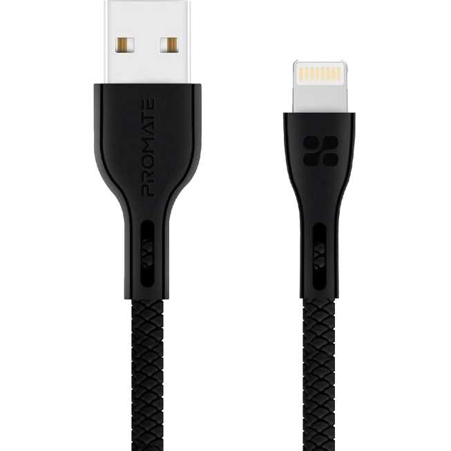 

Кабель Promate PowerBeam-I USB - Lightning 1.2 м Black (powerbeam-i.black), powerbeam-i black