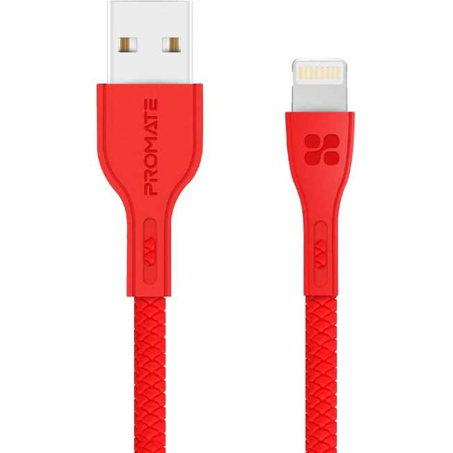 

Кабель Promate PowerBeam-I USB - Lightning 1.2 м Red (powerbeam-i.red), powerbeam-i red