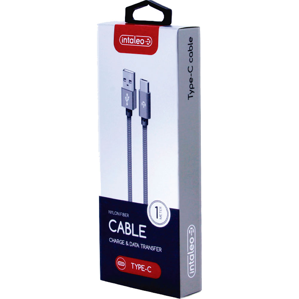 Кабель INTALEO CBGNYT1 USB Type-C 1 м Gray Підсвітка False