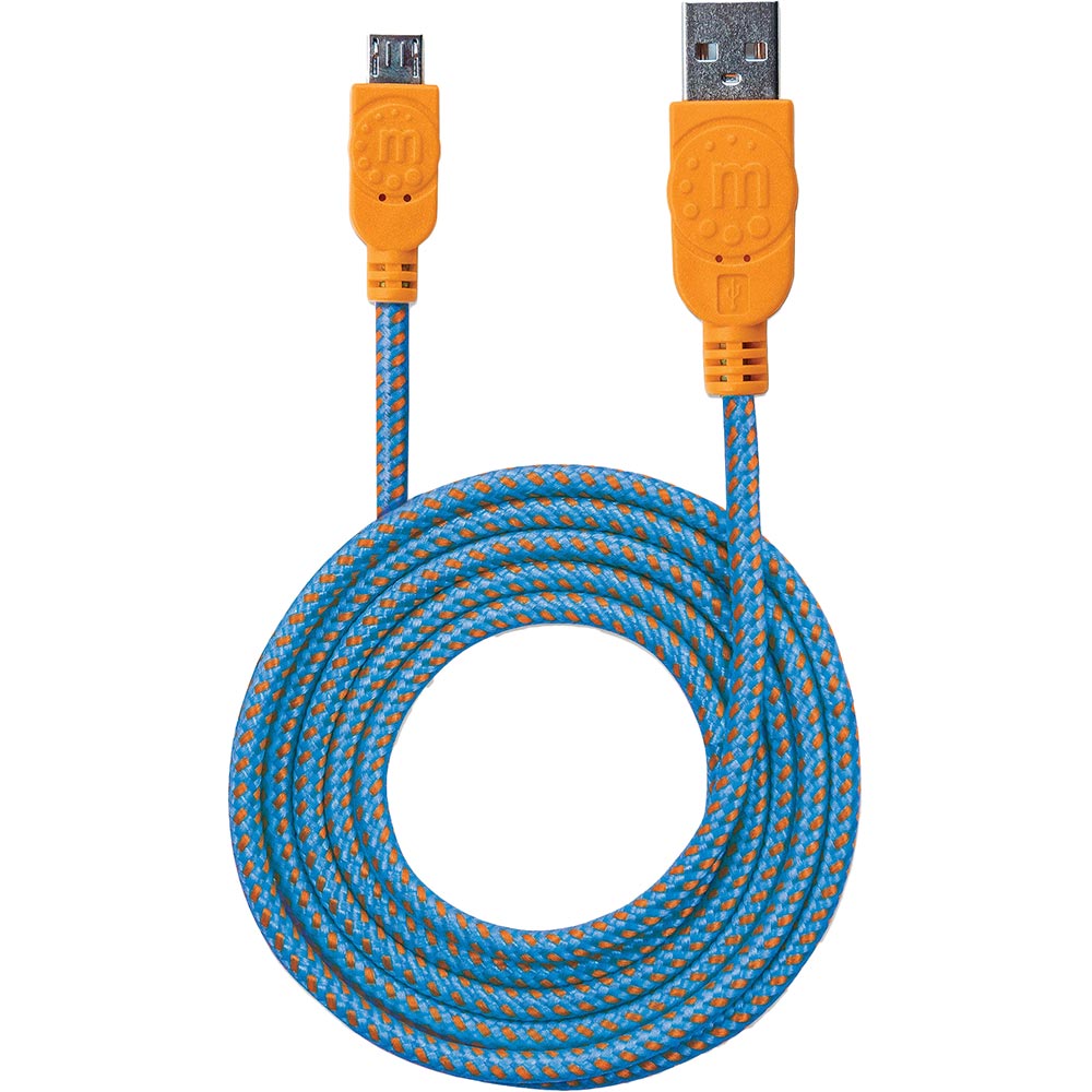 Кабель INTRACOM USB 2.0 AM-micro BM, 1.8 м, Manhattan Blue/Orange (352727) Тип USB - micro-USB