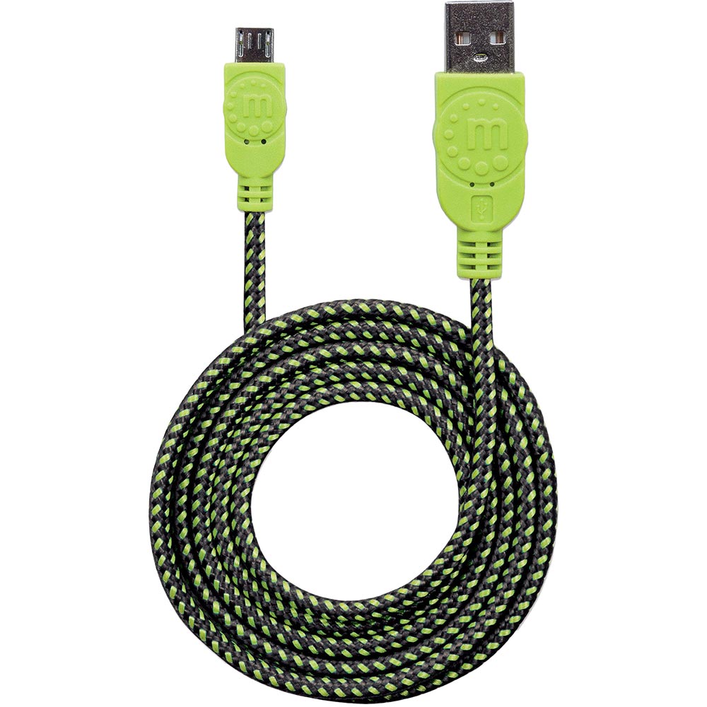 Кабель INTRACOM USB 2.0 AM-micro BM, 1.8 м, Manhattan Black/Green (352765) Тип USB - micro-USB