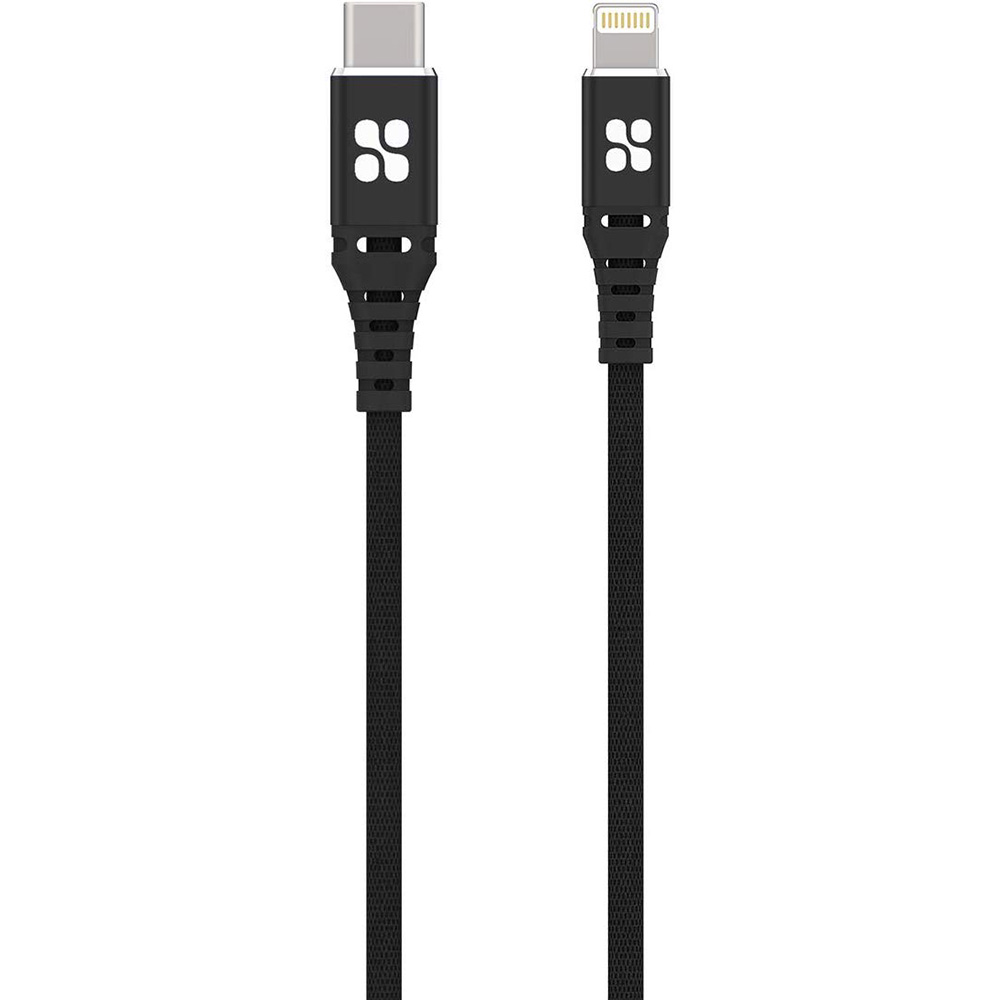 

Кабель PROMATE PowerCord Type-C to Lightning 1.2 м Black (6959144044170), Type-C to lightning PowerCord Black