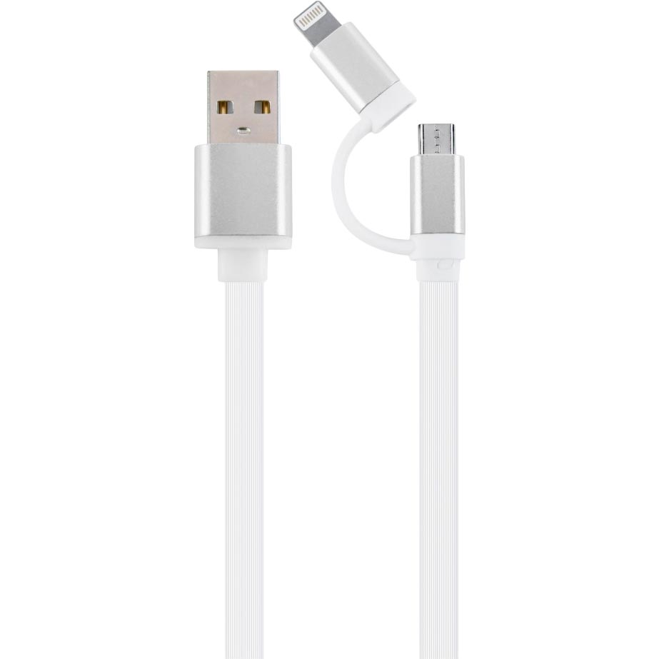 

Кабель CABLEXPERT USB - Lightning/Micro-USB 1.0 м White (CC-USB2-AM8PmB-1M-SV), CC-USB2-AM8PmB-1M-SV