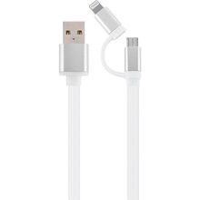 Кабель CABLEXPERT USB - Lightning/Micro-USB 1.0 м White (CC-USB2-AM8PmB-1M-SV)