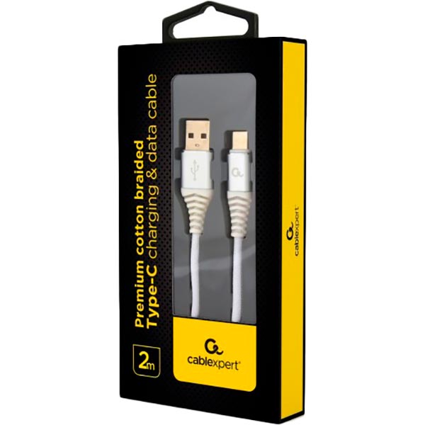 Кабель CABLEXPERT USB - USB Type-C 2.0 м White (CC-USB2B-AMCM-2M-BW2) Тип USB - USB Type-С