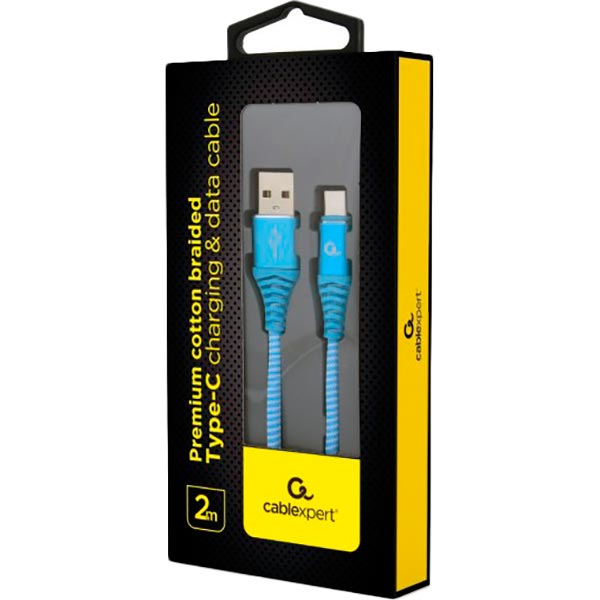 Кабель CABLEXPERT USB - USB Type-C 2.0 м Blue (CC-USB2B-AMCM-2M-VW) Тип USB - USB Type-С