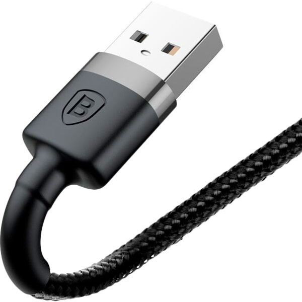 Кабель Baseus Cafule Cable USB - Lightning 2.4 A 0.5 м Gray/Black (CALKLF-AG1) Підсвітка False