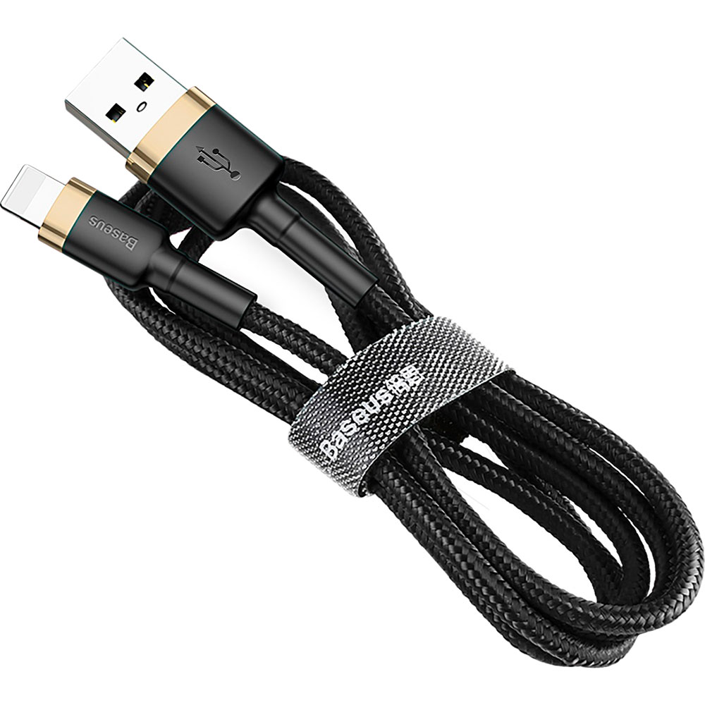 Кабель Baseus Cafule USB - Lightning 2.4A 1м Black/Gold (CALKLF-BV1) Тип USB - Lightning