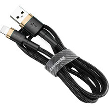 Кабель Baseus Cafule USB - Lightning 2.4 A 1м Black/Gold (CALKLF-BV1)