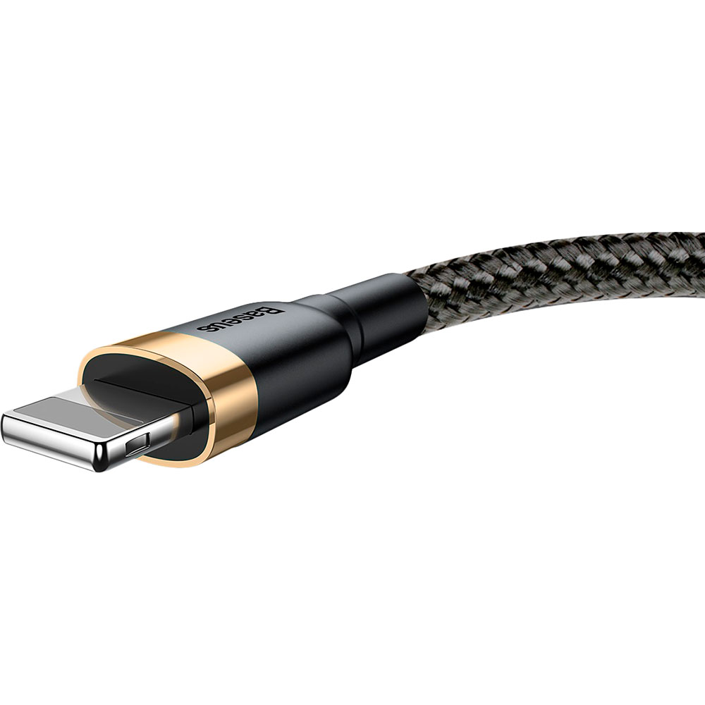 Кабель Baseus Cafule USB - Lightning 2.4A 1м Black/Gold (CALKLF-BV1) Длина 1