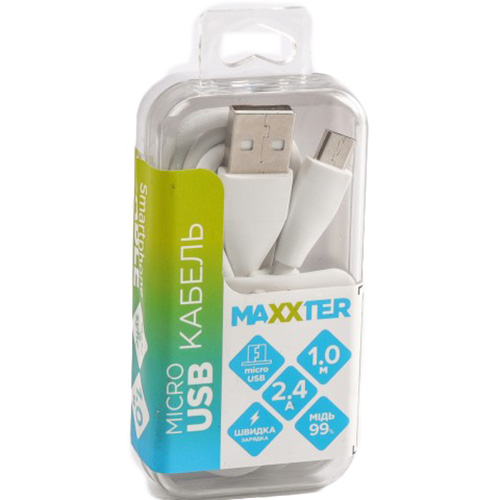 Кабель MAXXTER UB-M-USB-01W 1 м White Підсвітка False