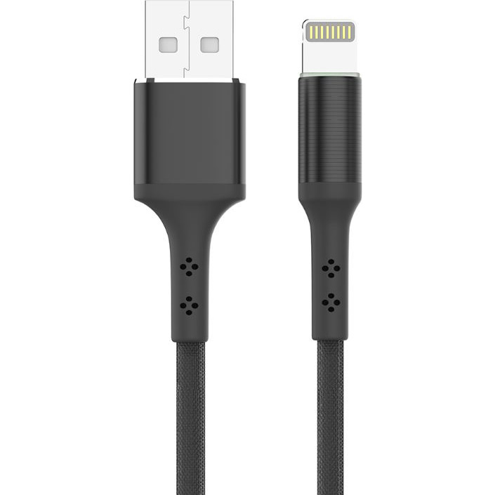 

Кабель JELLICO KDS-70 LED Lightning 1.2 м 3A Black (RL055767), KDS-70 LED Lightning 1.2m 3A Black