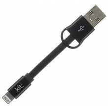 Кабель USB KIT 2.0 Lightning cable MFI 15 см, Black