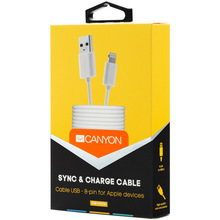 Кабель CANYON 8-pin Lightning - USB 2.0 (CNE-CFI1W)