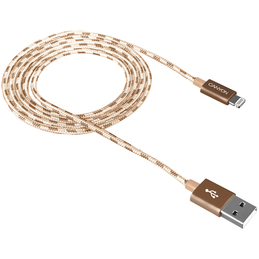 

Кабель CANYON Lightning 8-pin – USB (CNE-CFI3GO), кабель Lightning 8-pin – USB (CNE-CFI3GO)