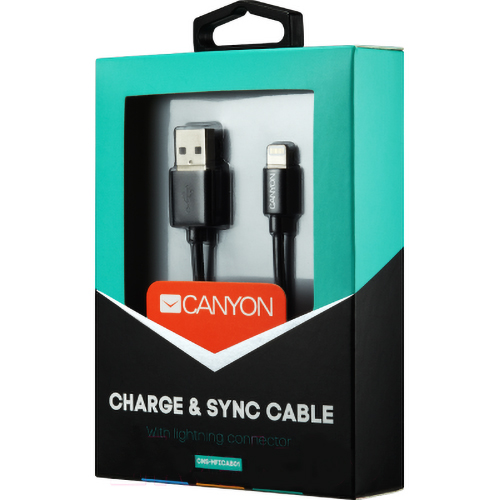 Кабель CANYON USB - Lightning (CNS-MFIC3B) Длина 0.96