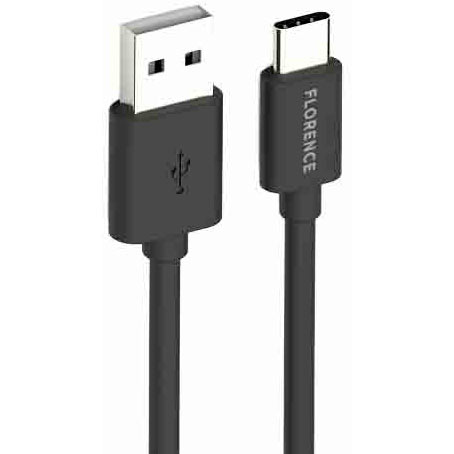 

Кабель FLORENCE Type-C 1m 3A Black (FL-2200-KT), Type-C 1m 3A Black (FL-2200-KT)