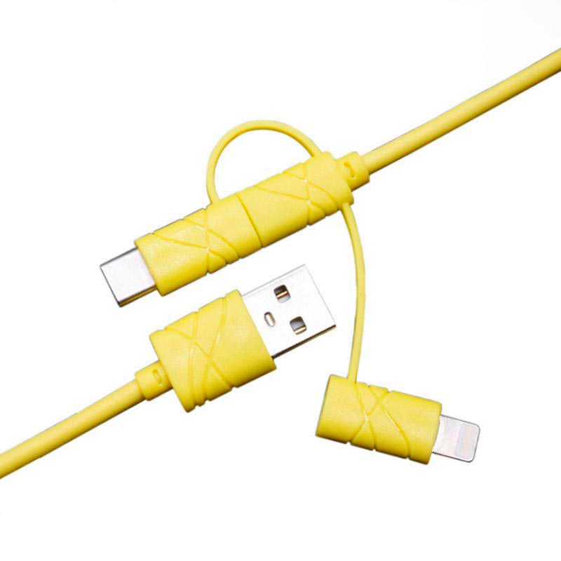 Кабель XoKo USB - Lightning/Micro-USB/USB Type-C 1 м Yellow (SC-310-YL)