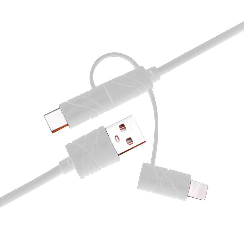 

Кабель XoKo USB - Lightning/Micro-USB/USB Type-C 1 м White (SC-310-WH), SC-310 Lightning Micro USB Type-C 1.20 м White