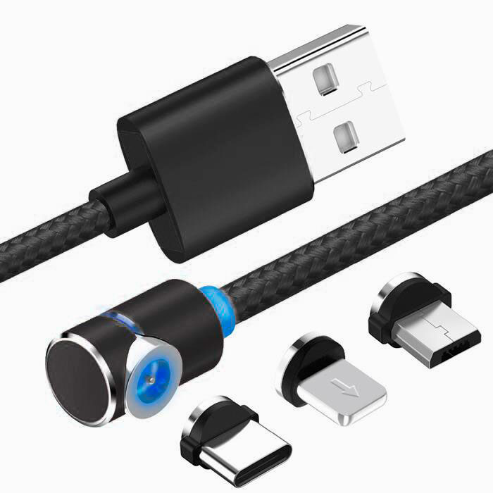 

Кабель XoKo SC-370 USB - Lightning/Micro-USB/USB Type-C 1 м Magneto Game Black (SC-370MGNT-BK), SC-370 Lightning, Micro USB, Type-C 1 м Black