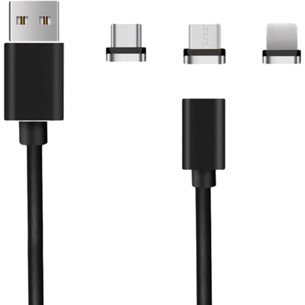 

Кабель XoKo SC-360 USB - Lightning/Micro-USB/USB Type-C 1 м Magneto Leather Black (SC-360MGNT-BK), SC-360 Lightning, Micro USB, Type-C 1 м Black