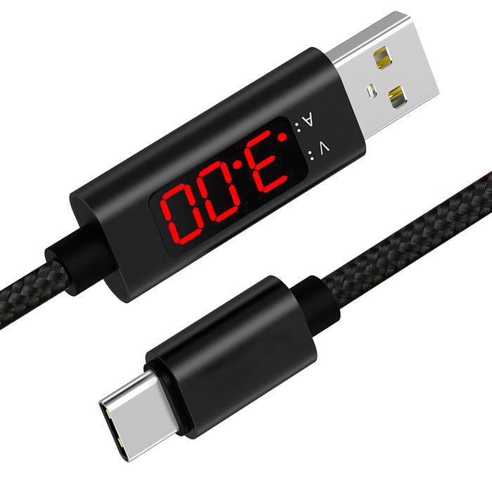 

Кабель XoKo USB - USB Type-C с измерителем тока 1 м Black (SC-150a), SC-150a USB Type-C з вимірником струму 1м