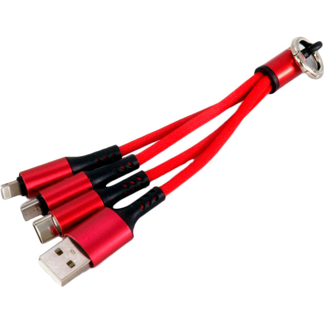 

Кабель EXTRADIGITAL USB - USB Type-C/Lightning/Micro-USB 0.12 м Red (KBU1759), Type-C - Lightning/Micro USB 0.12m (KBU1759)