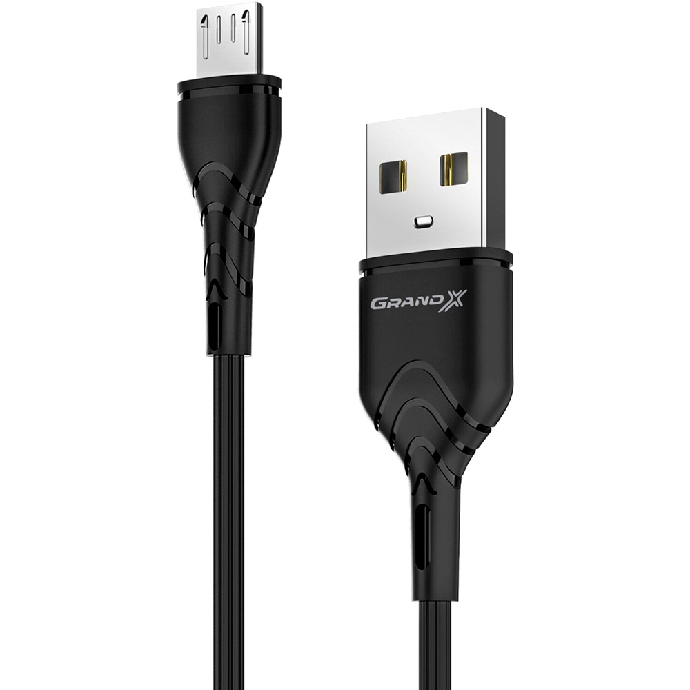 Кабель Grand-X USB-micro-USB 1 м Black (PM-03B)