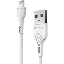 Кабель Grand-X USB-micro-USB 1 м White (PM-03W)