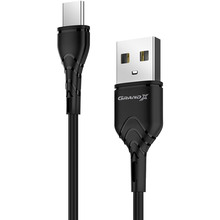 Кабель Grand-X USB - USB Type-C 1 м Black (PC-03B)