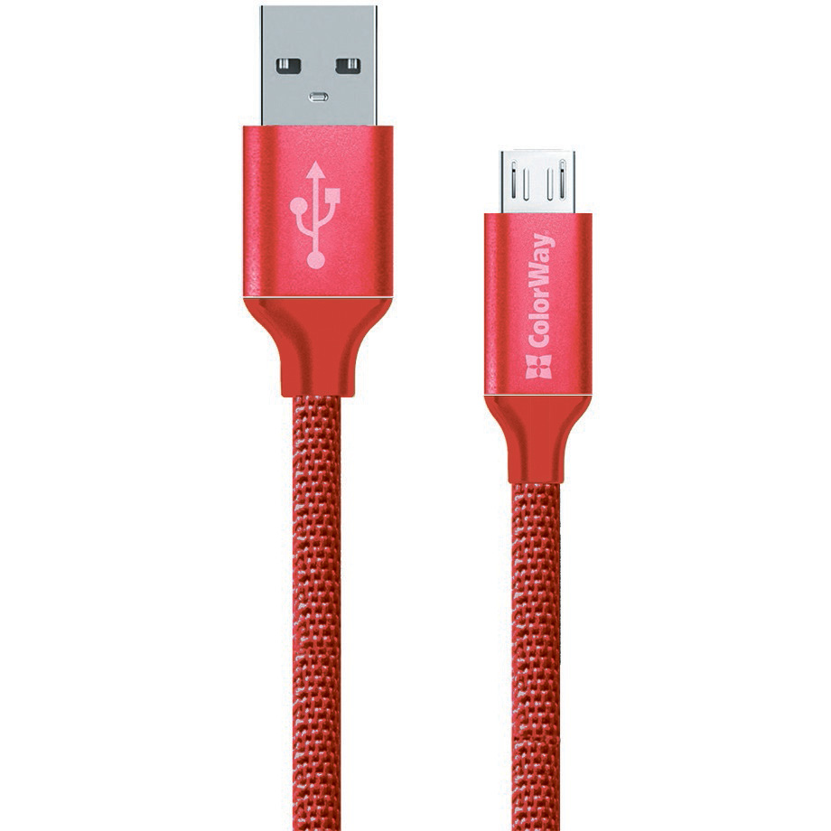 Кабель COLORWAY USB - MicroUSB 2.1 А 1м red (CW-CBUM002-RD)