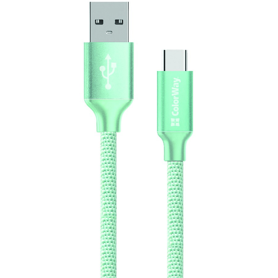 

Кабель COLORWAY USB - Type-C 2.1А 1м mint (CW-CBUC003-MT), USB - Type-C 2.1А 1м mint (CW-CBUC003-MT)