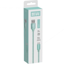 Кабель COLORWAY USB Type-C 2.4 А 2м mint (CW-CBUC008-MT)