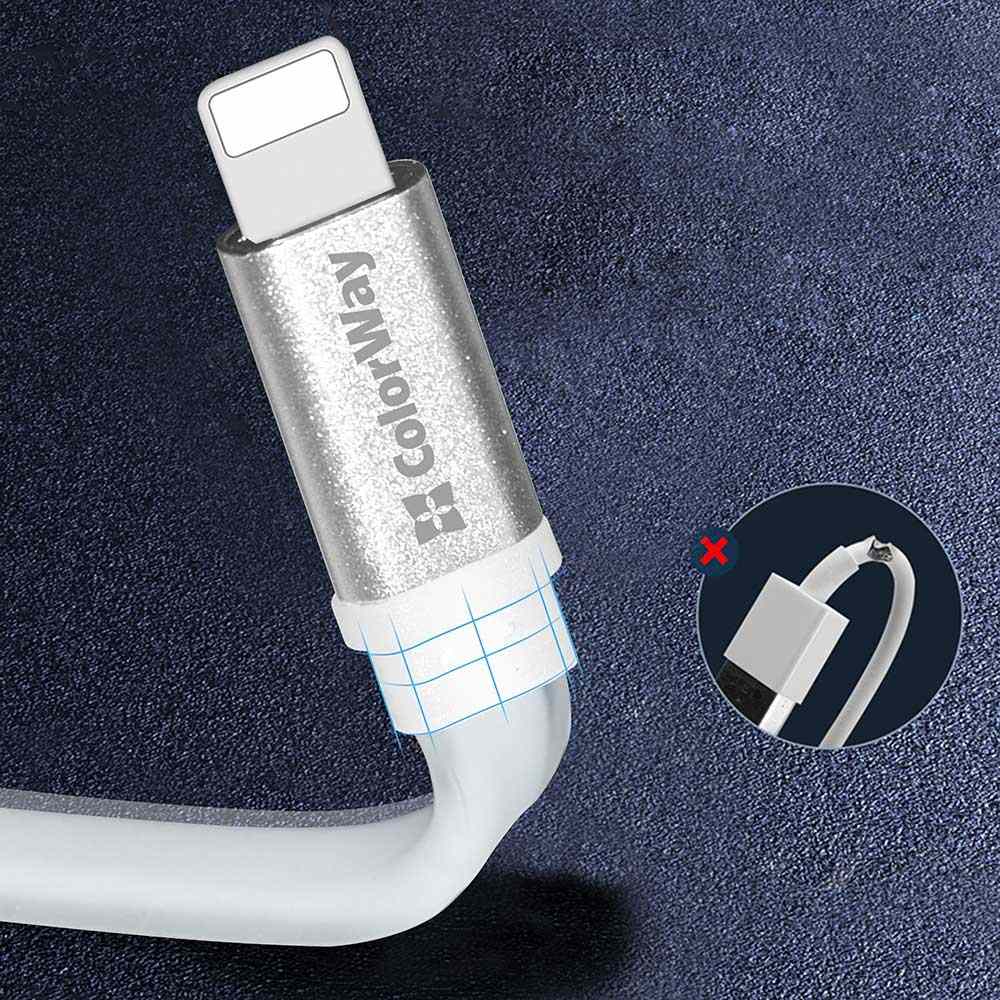 Кабель COLORWAY USB - Lightning 25см white (CW-CBUM-LM25W) Підсвітка False