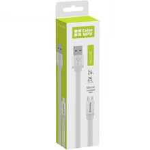 Кабель COLORWAY USB - microUSB 25см white (CW-CBUM-MUM25W)