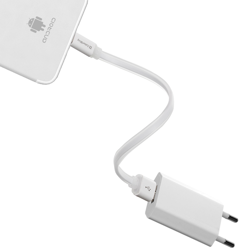 Фото 4 Кабель COLORWAY USB - microUSB 25см white (CW-CBUM-MUM25W)