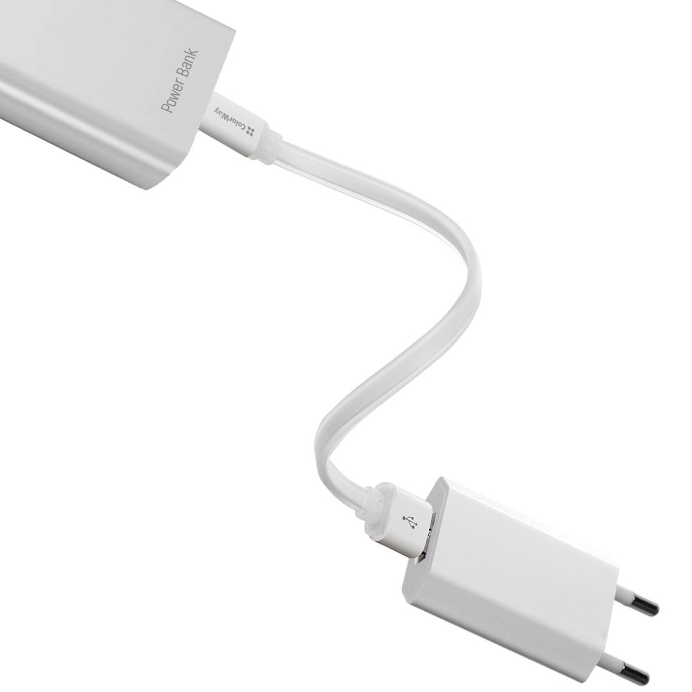 Кабель COLORWAY USB - microUSB 25см white (CW-CBUM-MUM25W) Підсвітка False