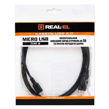 Кабель REAL EL USB 2.0 Pro AM - micro-B 0.6m black (EL123500021)