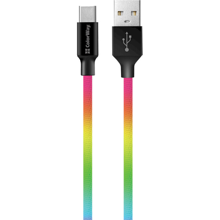 Кабель COLORWAY USB - Type-C 1м Multicolor (CW-CBUC018-MC) Кабель COLORWAY USB - Type-C 1м Multicolor (CW-CBUC018-MC)