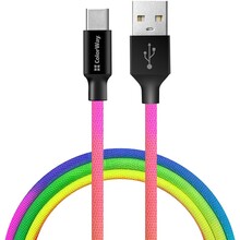 Кабель COLORWAY USB Type-C 1м Multicolor (CW-CBUC018-MC)