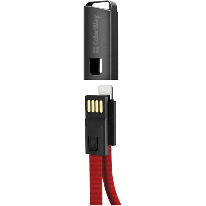 Кабель COLORWAY USB - Lightning (брелок) 22см Red (CW-CBUL021-RD) Тип USB - Lightning