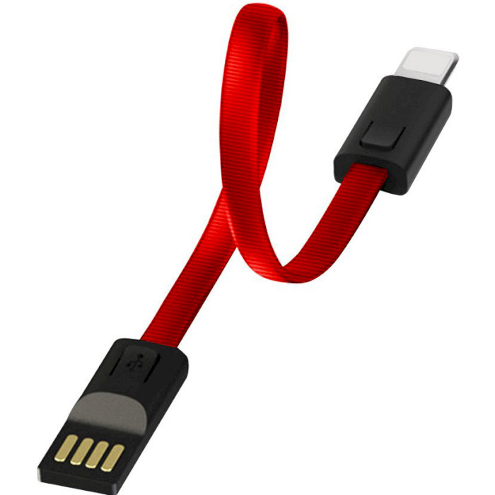 Кабель COLORWAY USB - Lightning (брелок) 22см Red (CW-CBUL021-RD) Длина 0.22