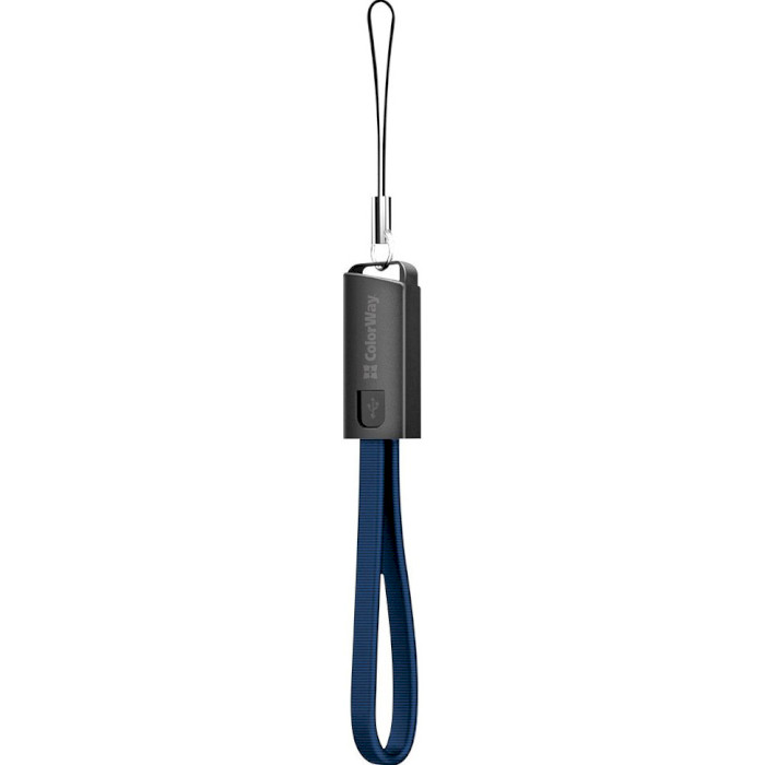 Кабель COLORWAY USB - MicroUSB (брелок) 22см Blue (CW-CBUM022-BL)